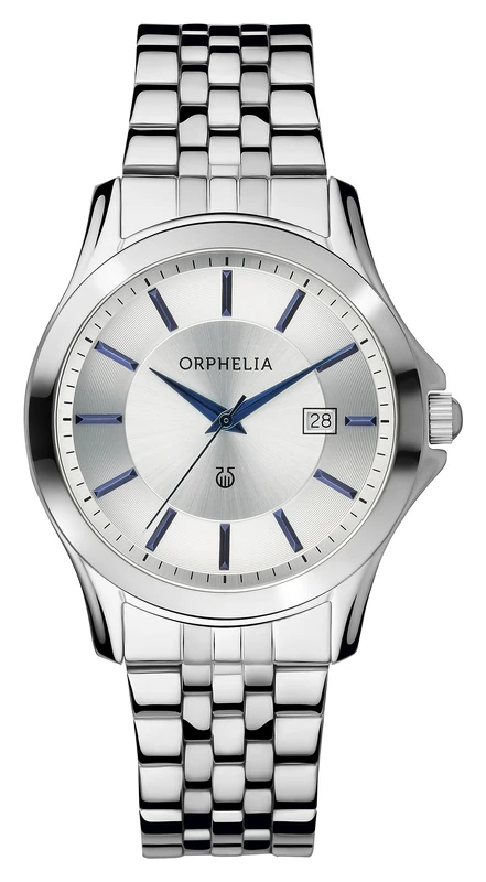 Orphelia Men's Quartz Watch with Black Dial Analogue Display and Silver Stainless Steel OR53770988