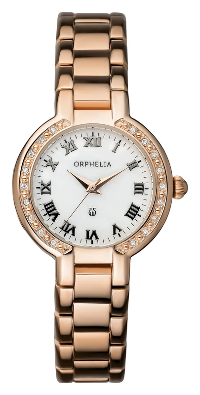 Orphelia Women's Quartz Watch with White Dial Analogue Display and Silver Stainless Steel