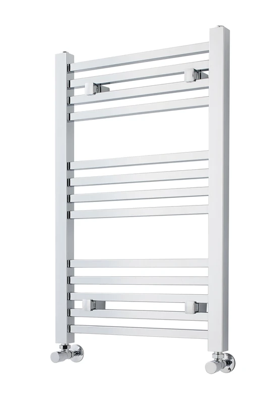 nuie MTY108 | Modern Bathroom Vertical Square Heated Ladder Towel Rail, 800mm x 500mm, Chrome