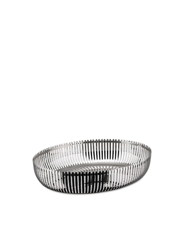 Alessi PCH06/26 - Design Oval Fruit Bowl, 18/10 Stainless Steel, 26 cm
