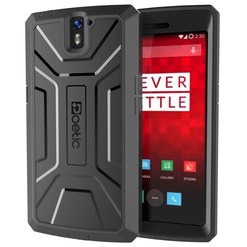 OnePlus One Case - Poetic [Revolution Series] - [Heavy Duty] [Dual Layer] Complete Protection Hybrid Case with Built-In Screen Protector for OnePlus One (2015) Black - Image 1