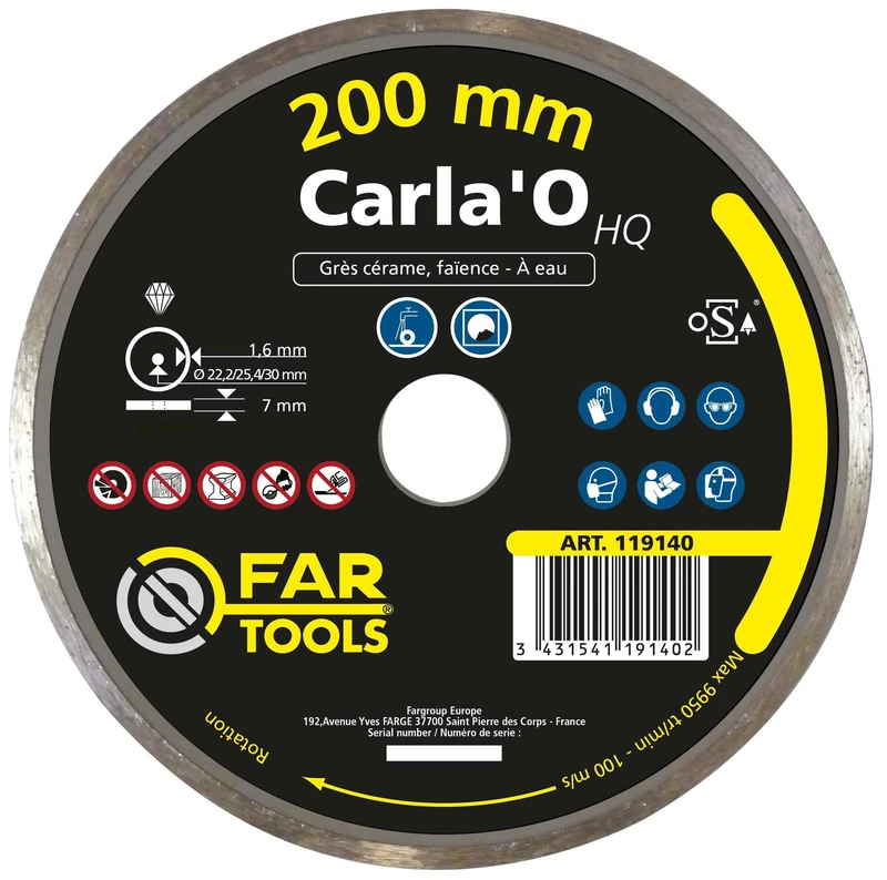 Fartools – Grinding Disk Carla-o HQ Cobalt Diameter 200 x 5 x 22.5