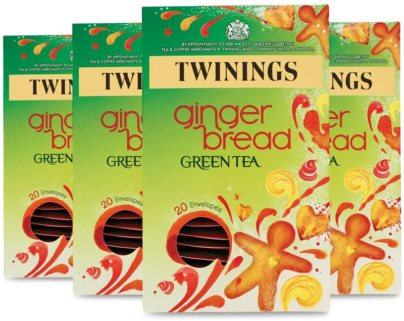 Twinings Gingerbread Green Tea, 80 Envelopes (Multipack of 4 x 20 Envelopes)