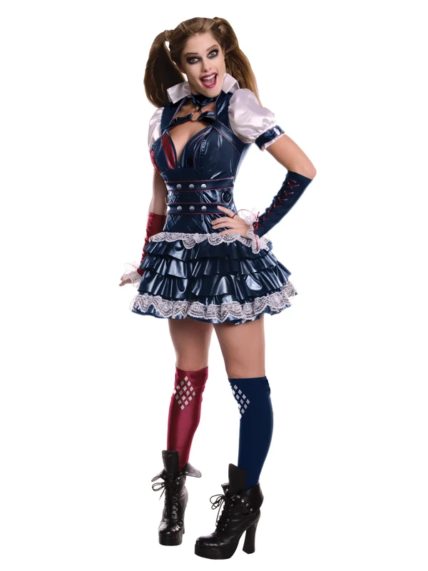 Rubies Official Harley Quinn - Batman Arkham Costume Adult Ladies -size Large Halloween, World Book Day