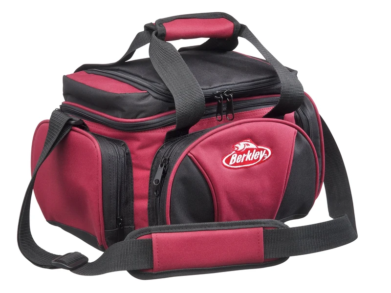 BEUQU|#Berkley System Bag With 4 Tackle Boxes & Top Cooler Compartment - Red/Black, Large