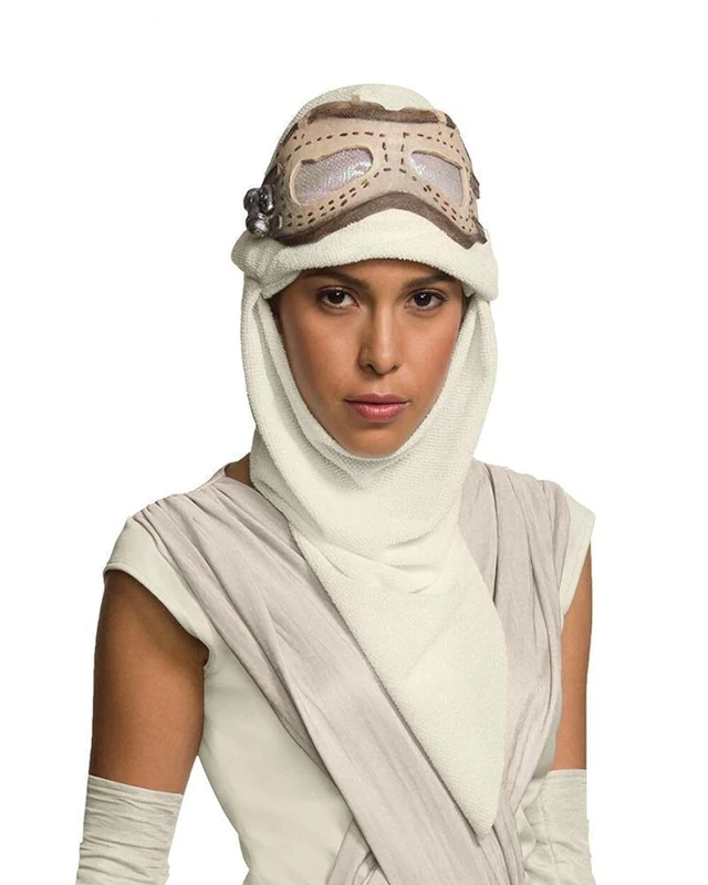 Rubies Official Adult's Official Star Wars Rey Eye Mask with Hood - One Size Halloween