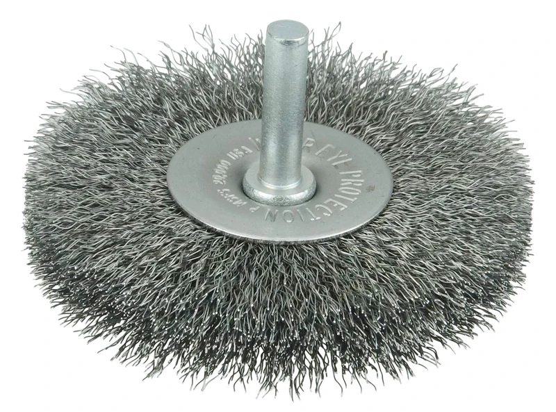 Weiler 804-17978 Stem Mounted Crimped Wire Wheel, 3 Diameter, 1/4, 0.008 Stainless Steel, 20000 rpm (Pack of 10) by Weiler