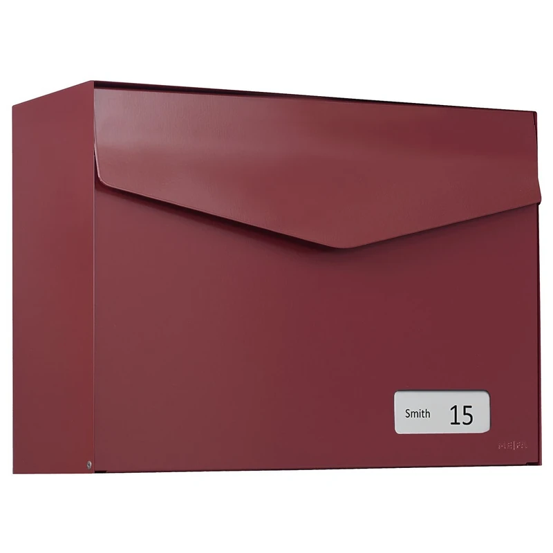 Renz MEFA Letterbox Letter 113 (with Name Plate, Colour red, postbox with Security Lock, Size 312 x 430 x 178 mm) 113421M