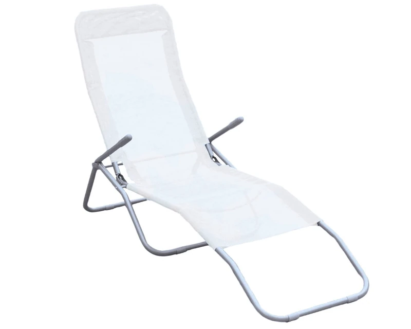 Deck Basculante In Steel Tube ⌀ 25 mm and Textilene cover 450g, White - Image 1