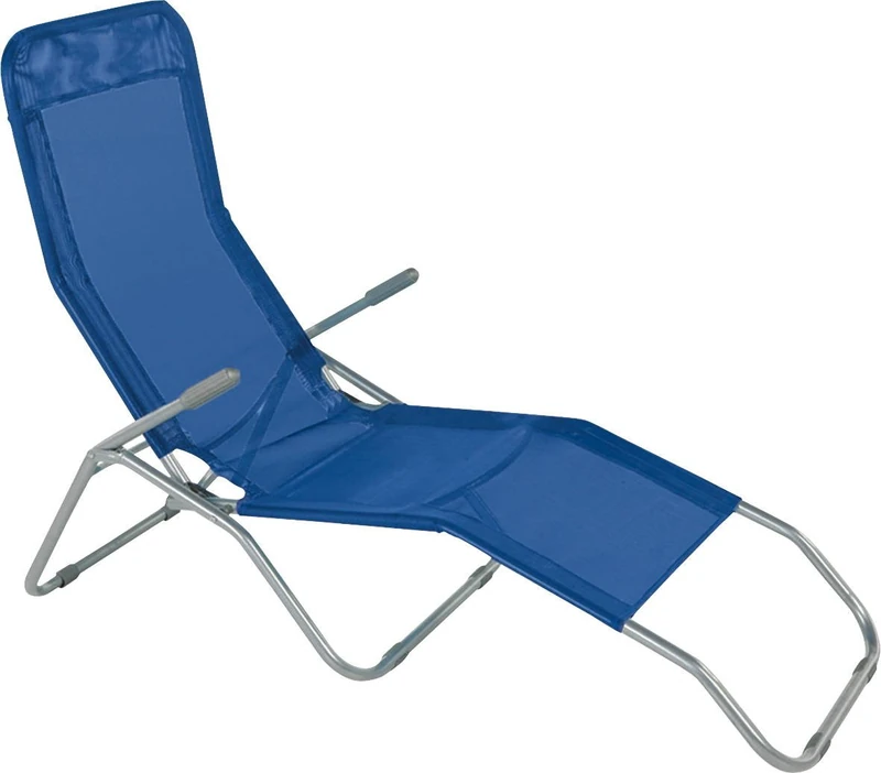 GARDEN friend Formentera Folding Chair In Steel And Textilene, 450 Gr/M², Blue, 140 X 57 X 96 Cm