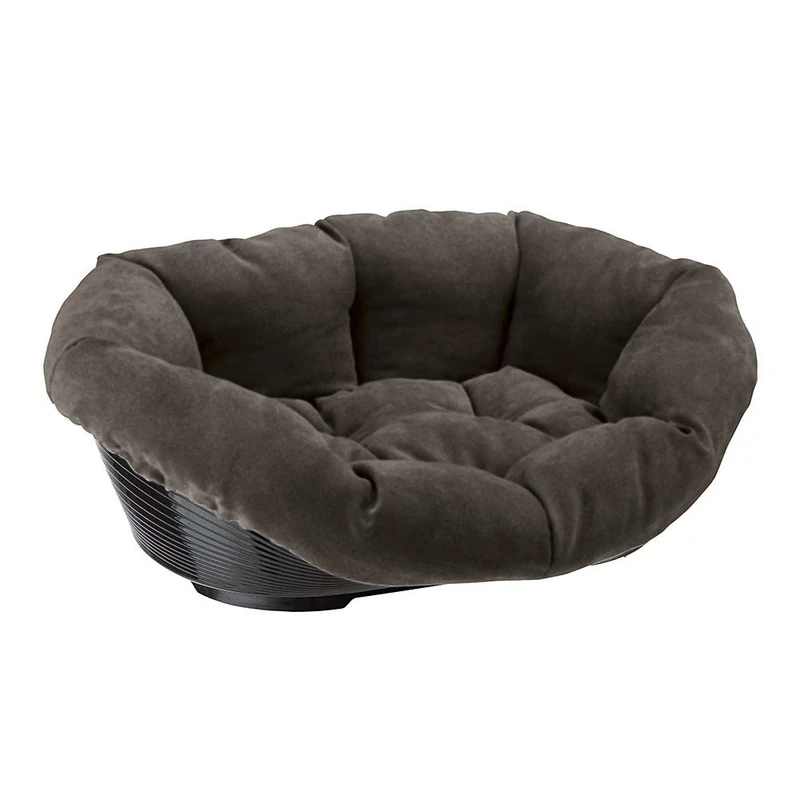 Ferplast Sofa Prestige 2 Cat and Dog Bed, Synthetic Fabric, 52 x 39 x 21 cm, Grey