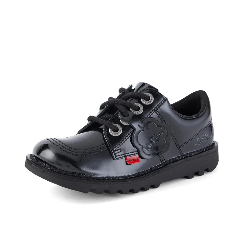 Kickers Kick Lo Patent Junior Black Shoes-UK 12.5 Kids/EU 31