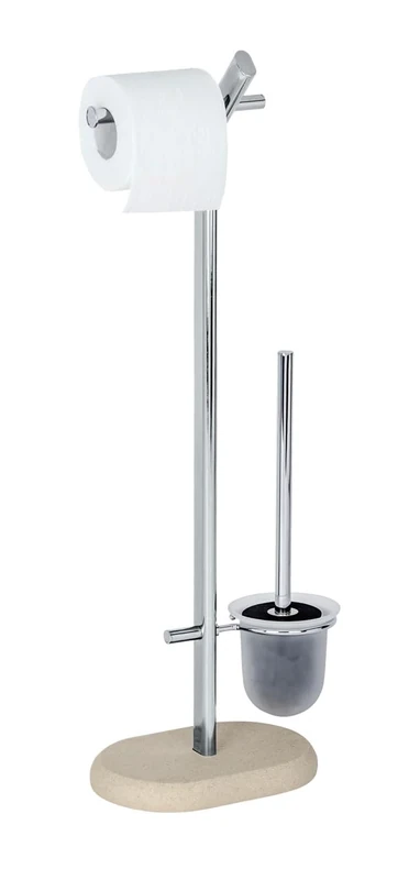 WENKO 21733100 Free standing toilet brush Puro - Steel, 29 x 72 x 15.5 cm, Chrome
