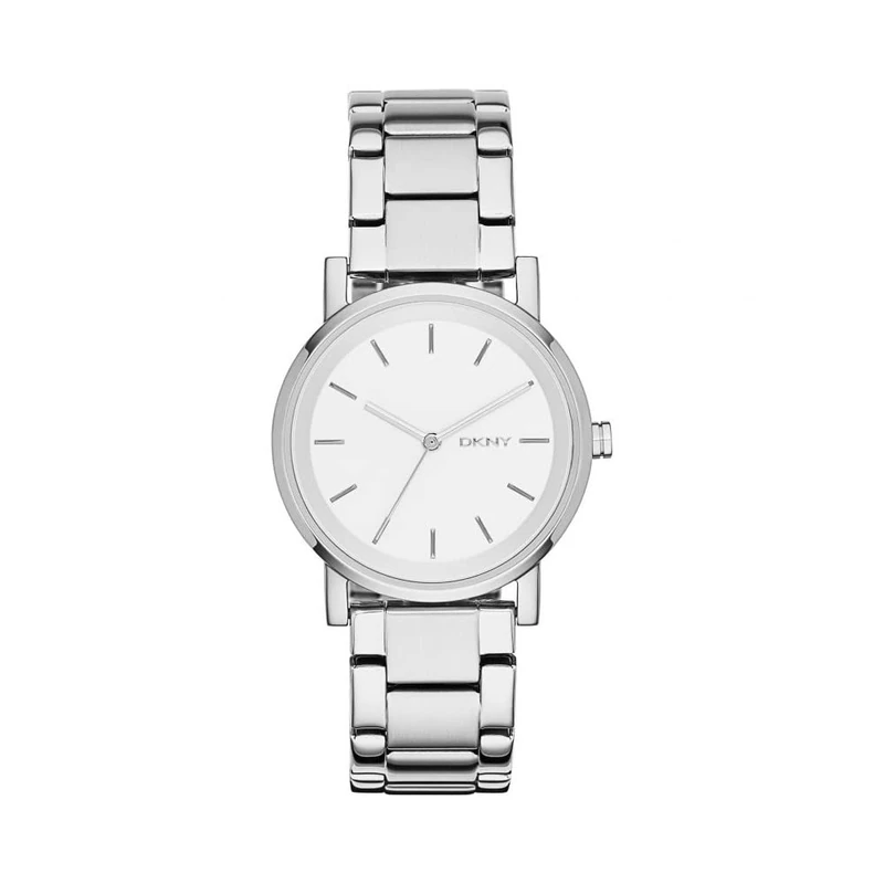 DKNY Watch for Women Soho, Three Hand movement, 34mm Silver / Steel Stainless Steel case with a Stainless Steel strap, NY2342