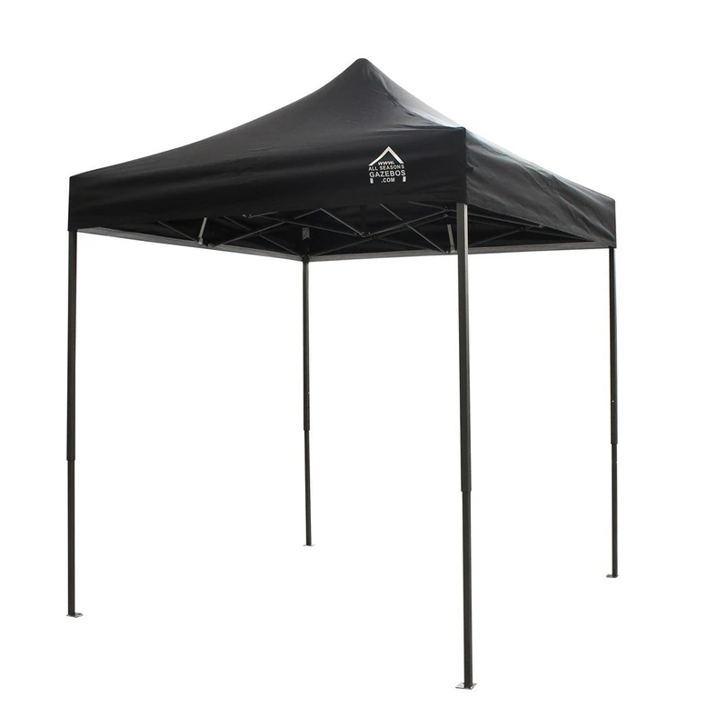 All Seasons Gazebos 2x2 Fully Waterproof Pop up Gazebo With Accessories - Black
