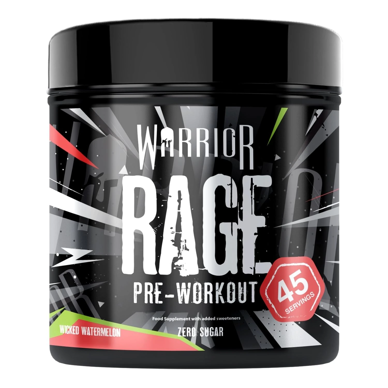 Warrior Rage Pre-Workout Powder, 300 mg Caffeine High Stim Energy Booster with Beta-Alanine, Creatine, BCAAs, Citrulline & AAKG for Focus, Strength & Muscle Pump - Wicked Watermelon