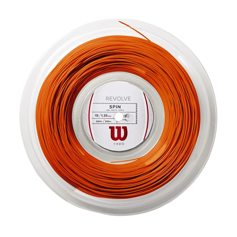 Wilson Revolve Tennis String, Polyester, 15L, Diameter: 1.35 mm, Orange, 200 m, 1 Roll