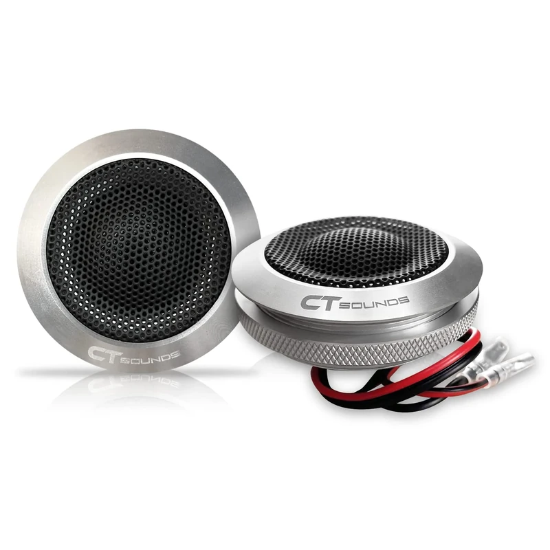 CT SOUNDS 1 Inch Silk Dome Tweeters– 4 Ohm Impedance, 100W Maximum Power Capacity, Flush Mount Ring, Voice Coil Suspended in Ferro Fluid - Meso 25mm Tweeters