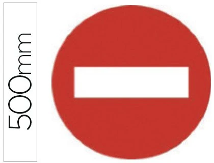 Syssa Pictogram Sign Prohibited Entry in Galvanised Steel 500 mm
