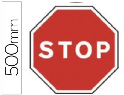 Syssa Pictogram Sign Road Stop in Galvanised Steel 500 mm - Image 1