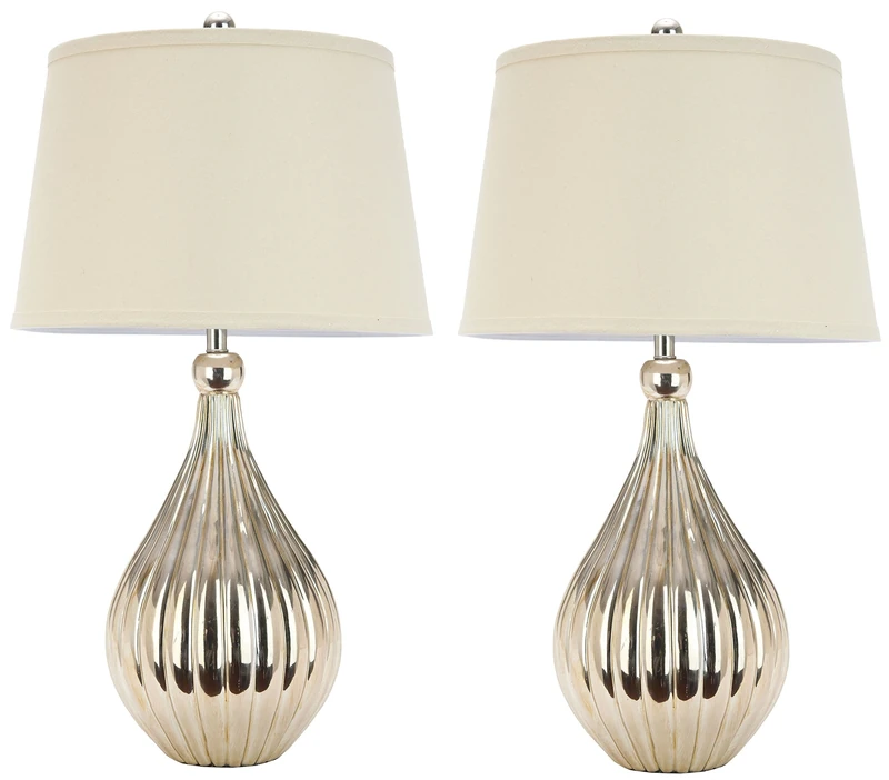 SAFAVIEH Modern Arylic Table Lamps - Set of 2, in Champagne