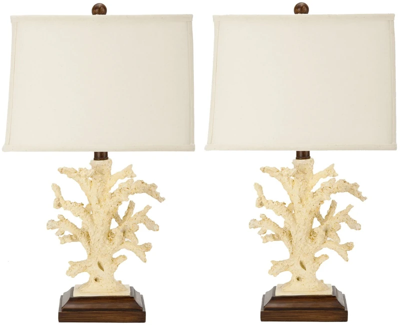 SAFAVIEH Modern Arylic Table Lamps - Set of 2, in Cream