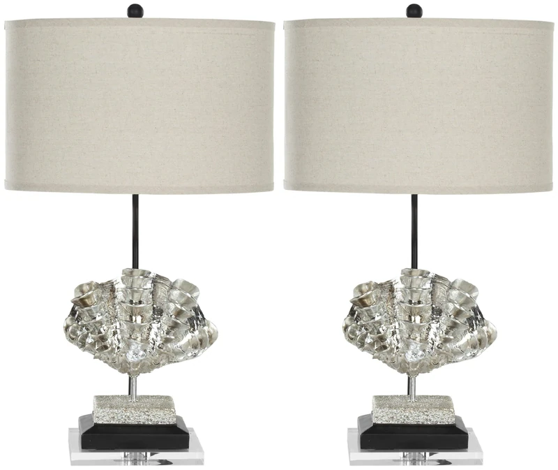 SAFAVIEH Modern Arylic Table Lamps - Set of 2, in Silver