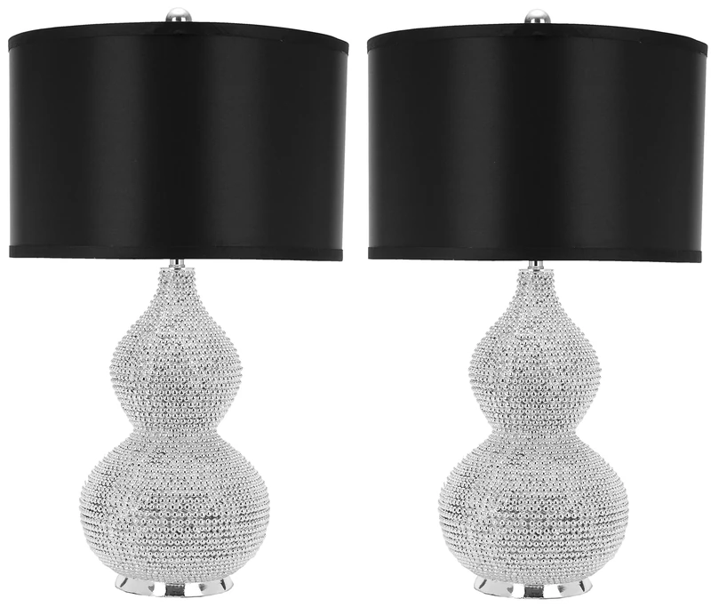 SAFAVIEH Modern Arylic Table Lamps - Set of 2, in Silver