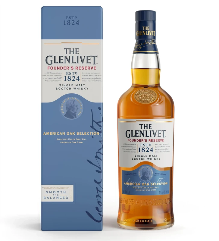 The Glenlivet Founder's Reserve Single Malt Scotch Whisky, 70cl, with Giftbox
