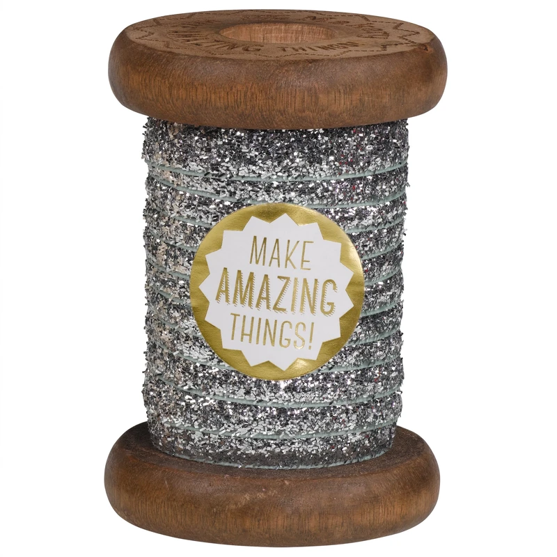 The Makery Silver Sparkle Glitter Ribbon
