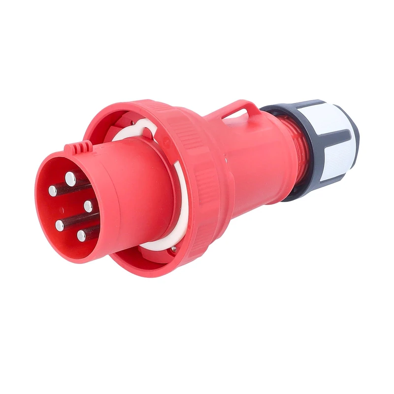 AS – Schwabe Mennekes CEE plug with screw connection, 400 V, 63 A, Red, 61423
