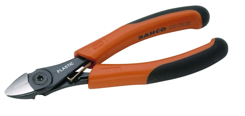 Bahco 2101PG-160 "Ergo" Side Cutting Pliers for Plastic, Multi-Colour, 160 mm
