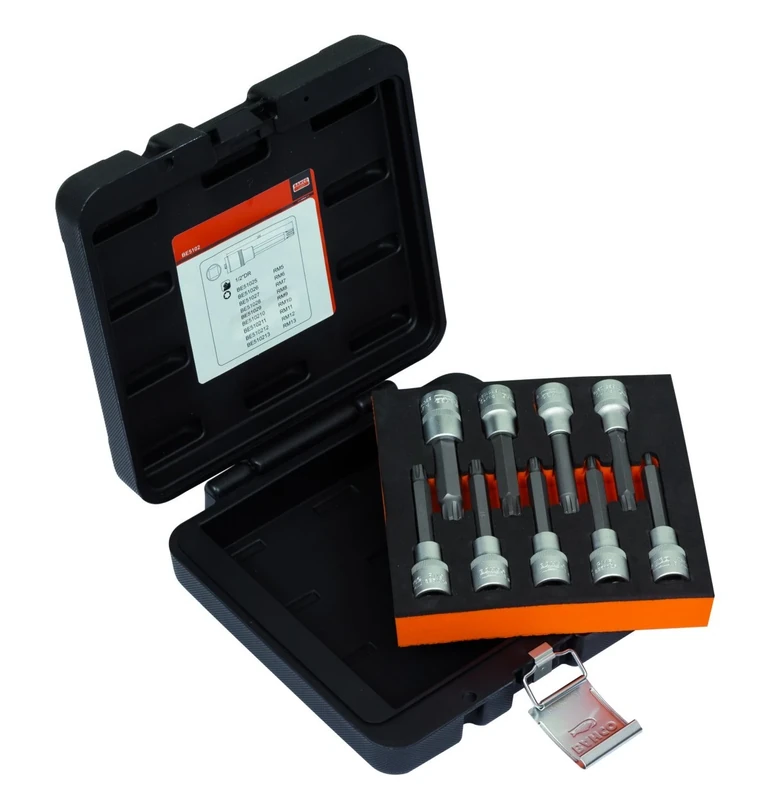 Bahco BE5102 Bit Set for Ribe Screws, 0 V, Multi-Colour, 1/2-Inch