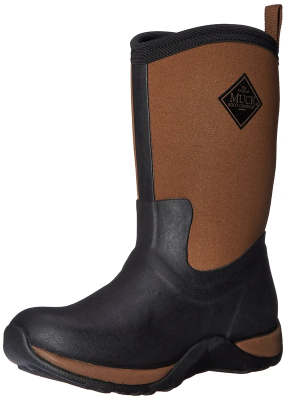 Muck Boots Female Arctic Weekend Pull On Wellington Boot, Black/Tan, 9