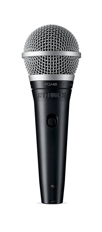 Shure PGA48-XLR Cardioid Dynamic Vocal Microphone with 15' XLR-XLR Cable, Black, 5.00 x 10.00 x 3.50