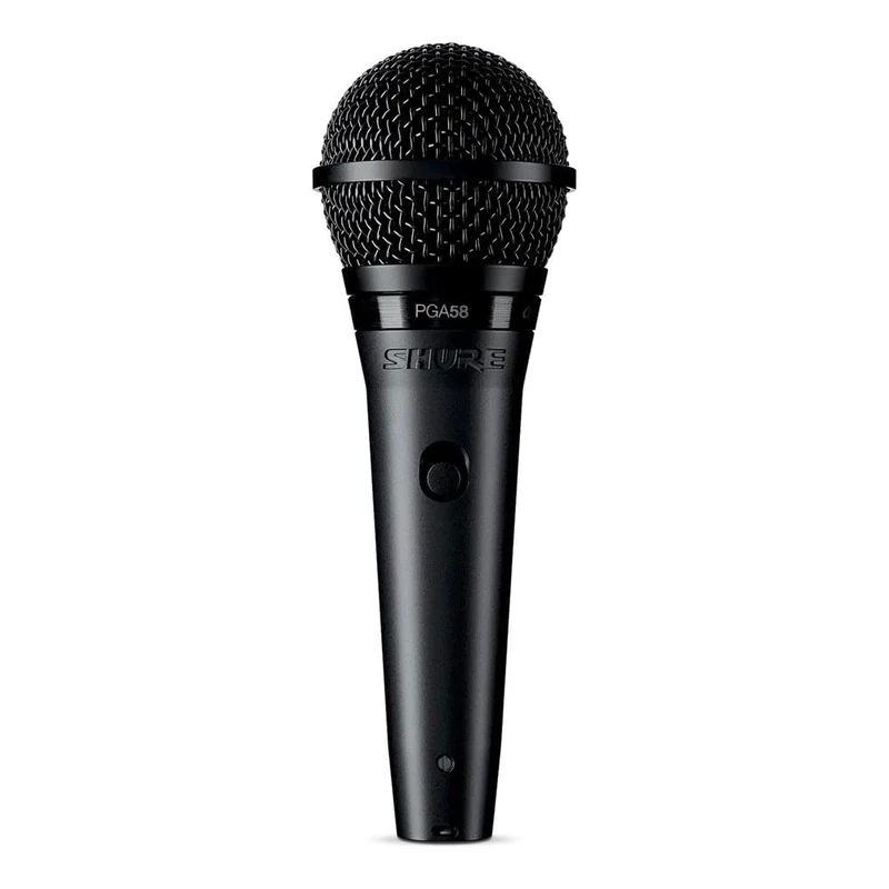 Shure PGA58 Dynamic Microphone - Handheld Mic for Vocals with Cardioid Pick-Up Pattern, Discrete On/Off Switch, Stand Adapter and Zipper Pouch (PGA58-XLR-E)