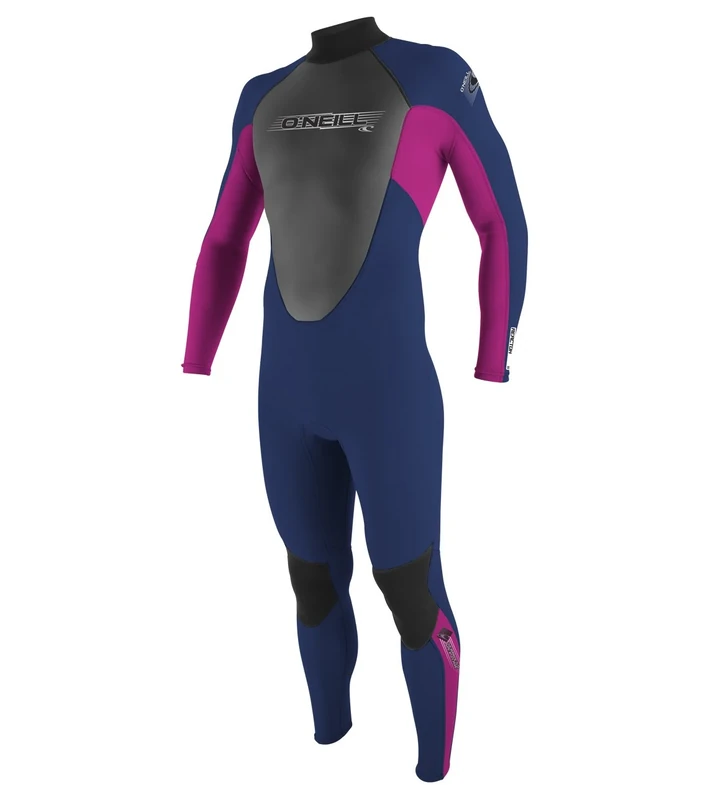 O'Neill Girl's Reactor 3/2 Full Wetsuit - Navy/Punkpink, 16 Years