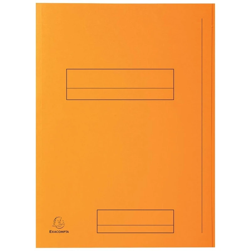 Exacompta - Ref 335007E - Super 210 Printed 2-Flap Folders - 240 x 320mm in Size, Suitable for Holding A4 Documents, 210gsm Card, Pre-Printed - Orange (Pack of 50)