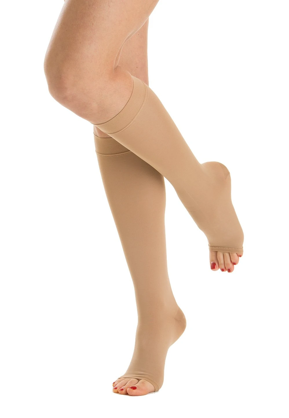 Relaxsan M2150A (Beige 4-XL) Soft microfibre open-toe medical compression knee high socks - Class 2 (23-32 mmHg)