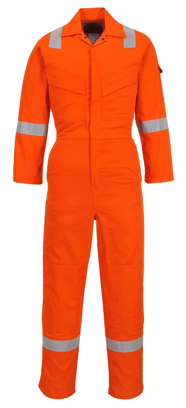 Portwest Flame Resistant Light Weight Anti-Static Coverall 280g, Size: XXXL, Colour: Orange, FR28ORRXXXL