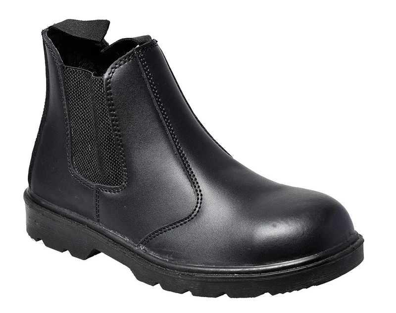 Portwest FW51 Steel Leather Dealer Boot Elasticated Gussets Back Pull-Tab