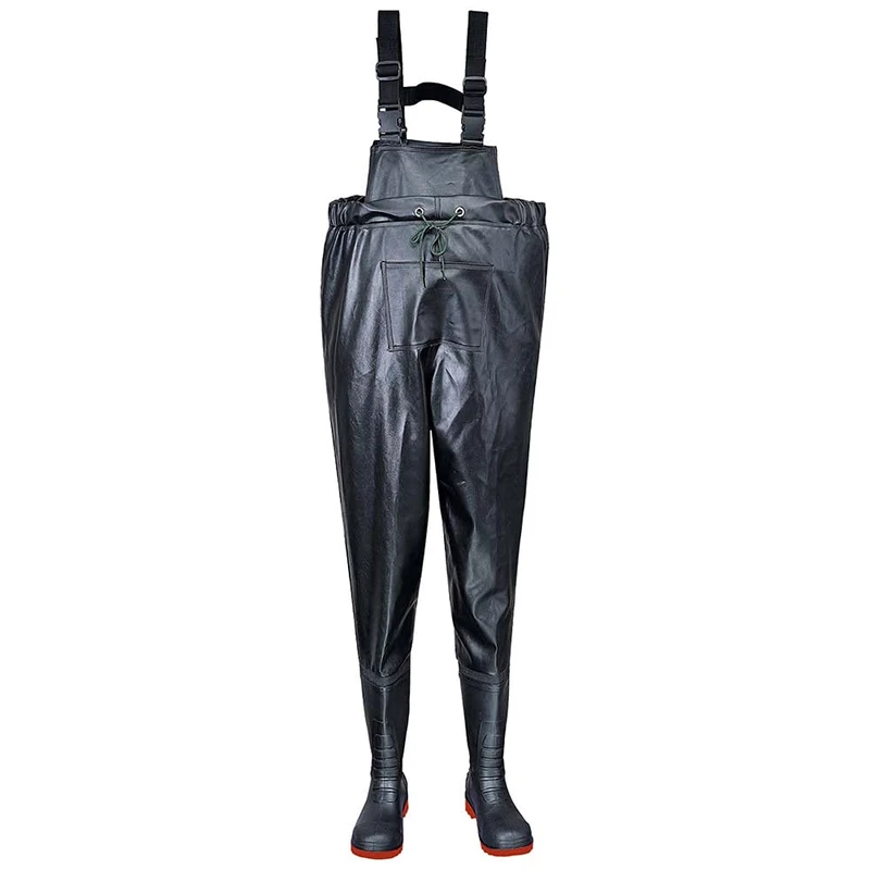 Portwest Safety Chest Wader S5, Size: 41, Colour: Black, FW74BKR41 - Image 1