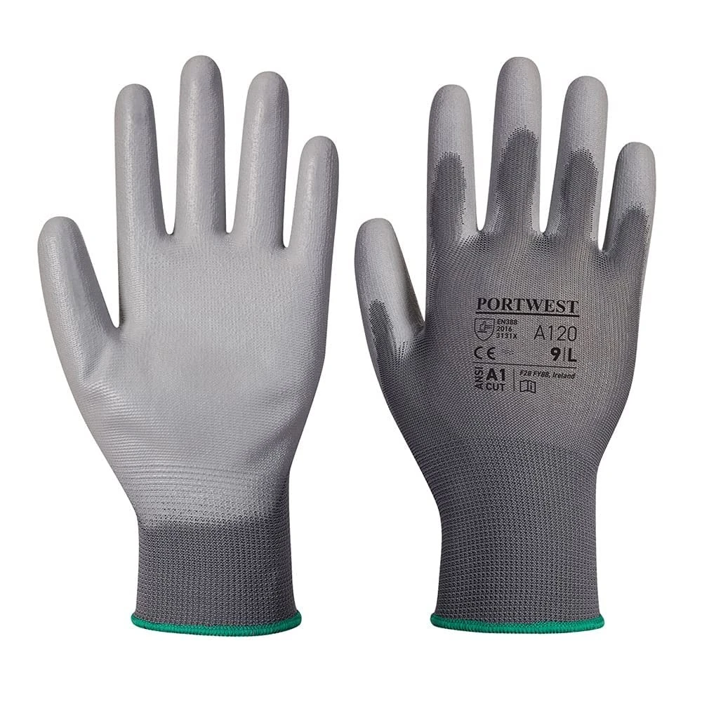 Portwest A120 Breathable PU Palm Glove Grey, Small