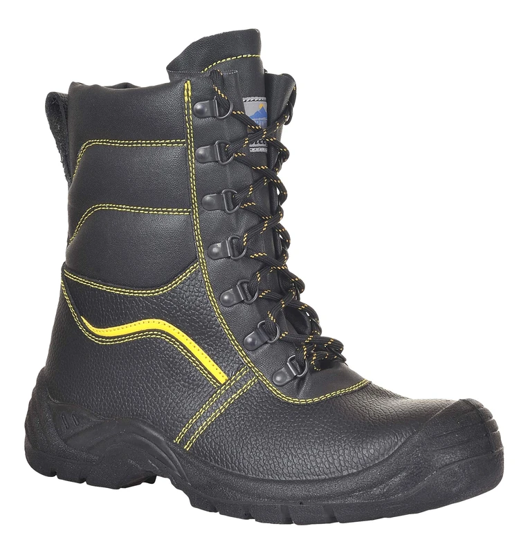 Portwest FW05 Steel Split Leather Winter Boot Fleece Lined Cold Insulation