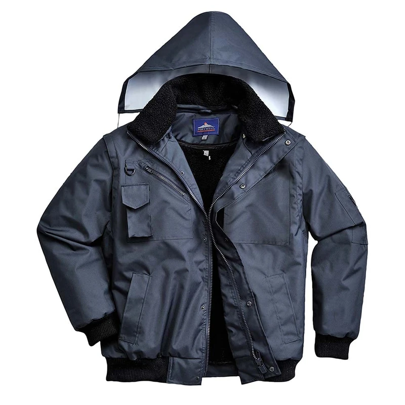 Portwest 4-in-1 Bomber Jacket, Size: M, Colour: Navy, F465NARM