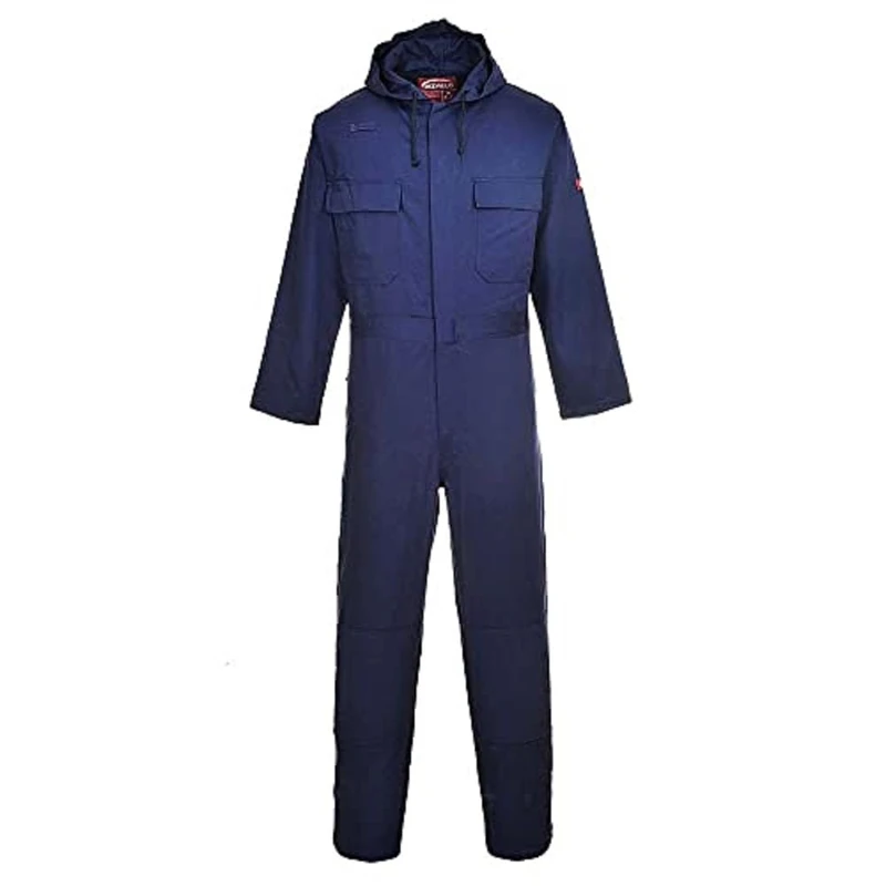 Portwest Bizweld Hooded Coverall, Size: XXL, Colour: Navy, BIZ6NARXXL