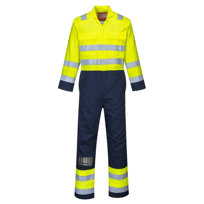 Portwest BIZ7 Hi-Vis Anti-Static Bizflame Pro Coverall Yellow/Navy, XX-Large