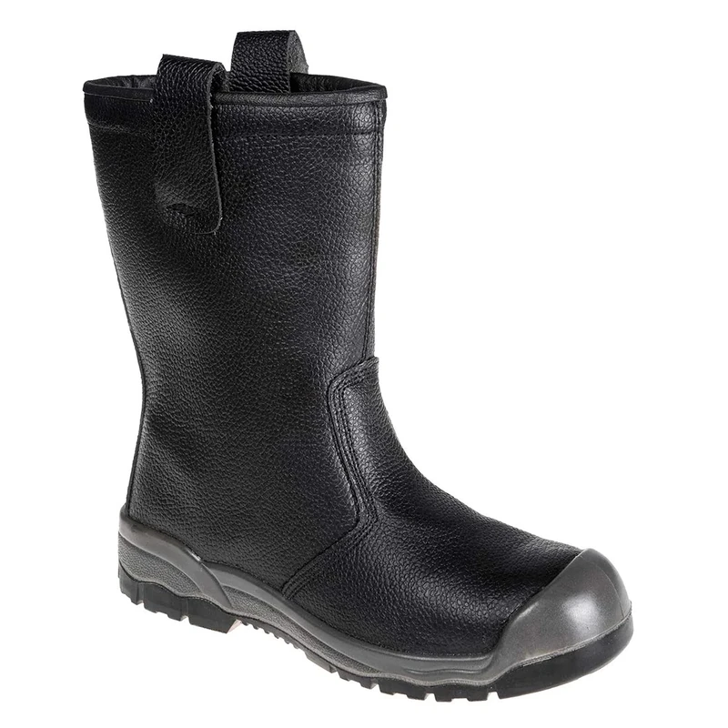 Portwest FW13BKR44 Steelite Rigger Boots with Scuff Cap - Black, 10 UK (44 EU)