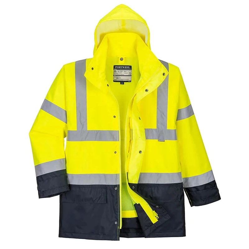 Portwest Hi-Vis Executive 5-in-1 Jacket, Size: L, Colour: Yellow/Navy, S768YNRL