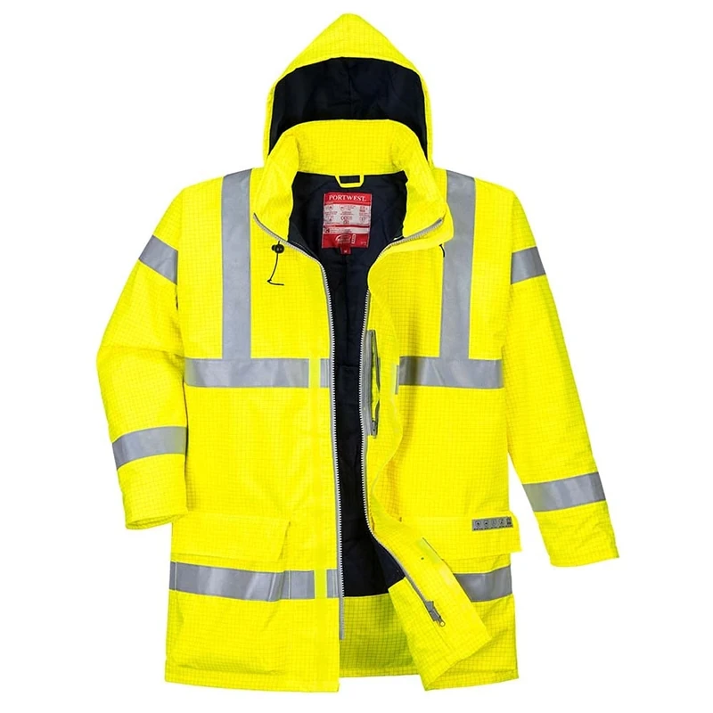 Portwest S778 Waterproof Bizflame Rain Hi-Vis Antistatic FR Jacket Yellow, X-Large